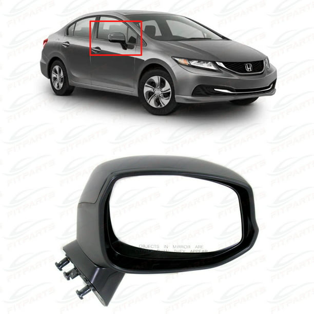 Mirror Glass and Adhesive 2001-2005 Honda Civic 4dr SEDAN Passenger Right Side Replacement AutoTruckMirrorsUnlimited 
